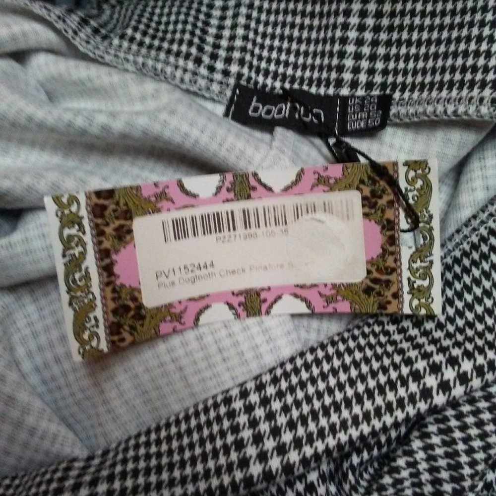 NWT BooHoo Houndstooth Check Pinafore Skirt - Picture 7 of 8